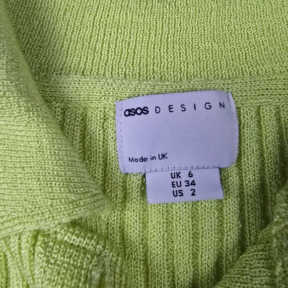 ASOS DESIGN sweater with collar in‎ green Women's size 2 - Picture 5 of 9